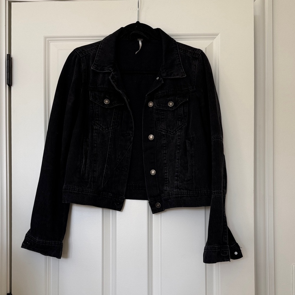 Free people Black Denim Jacket